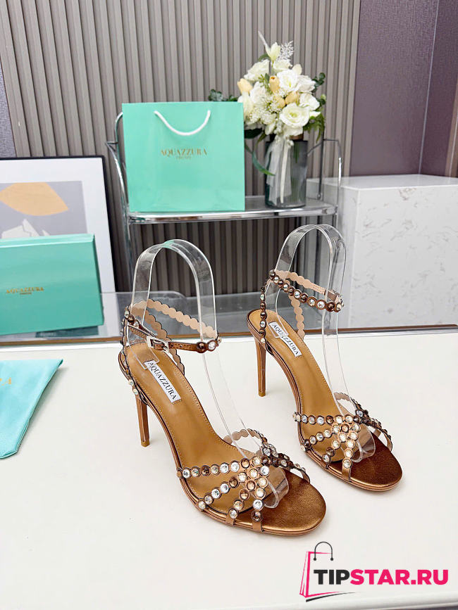 Aquazzura 90mm embellished scalloped-edges heeled sandals 02 - 1