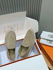 Hermès low loafers in suede combine sleek design light taupe - 6