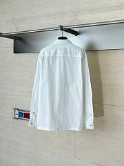 Louis Vuitton Monogram Embossed Pocket Collar Long-Sleeve Shirt White - 4