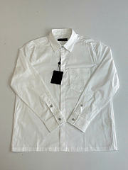 Louis Vuitton Monogram Embossed Pocket Collar Long-Sleeve Shirt White - 6