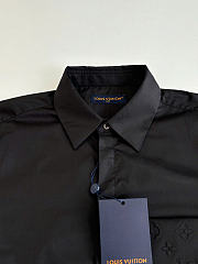 Louis Vuitton Monogram Embossed Pocket Collar Long-Sleeve Shirt Black - 4