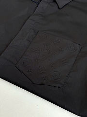 Louis Vuitton Monogram Embossed Pocket Collar Long-Sleeve Shirt Black - 3