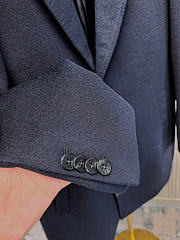 Zegna Men Coat Navy Blue Color - 5