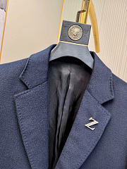 Zegna Men Coat Navy Blue Color - 3