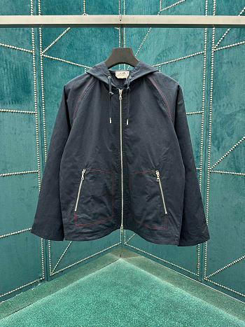 Hermes Dark blue hooded jacket