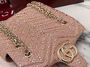 Gucci GG Marmont crystals small shoulder bag pink beige leather - 4