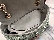 Gucci GG Marmont crystals small shoulder bag pale green nubuck leather - 6