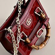 Gucci Diana crystals small tote bag Rosso Ancora red velvet - 4