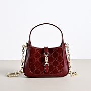 Gucci Jackie 1961 crystals mini bag Rosso Ancora red leather trim - 1