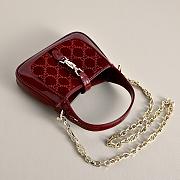 Gucci Jackie 1961 crystals mini bag Rosso Ancora red leather trim - 6