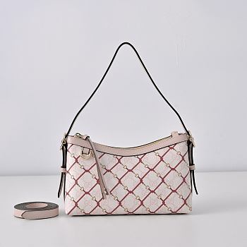 Gucci GG Emblem Small Shoulder Bag Pink/red GG fabric