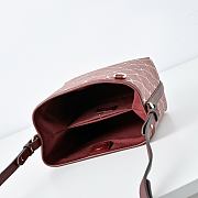 Gucci GG Emblem small bucket bag burgundy leather trim - 6