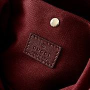 Gucci GG Emblem small bucket bag burgundy leather trim - 3