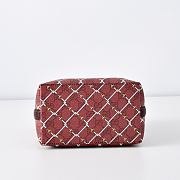 Gucci GG Emblem small bucket bag burgundy leather trim - 2