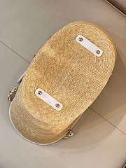 Chanel Large shopping bag Braided straw Beige & White - 6