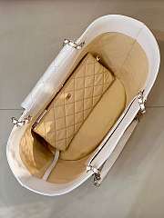 Chanel Large shopping bag Braided straw Beige & White - 5