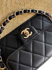 Chanel Large shopping bag Braided straw Beige & Black - 6