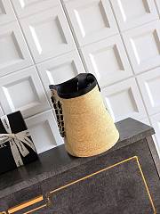 Chanel Large shopping bag Braided straw Beige & Black - 4