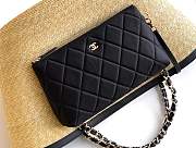 Chanel Large shopping bag Braided straw Beige & Black - 3