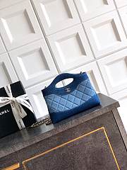 Chanel Clutch with chain Washed Denim & Gold-Tone Metal Light Blue & Dark Blue - 1