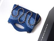 Chanel Clutch with chain Washed Denim & Gold-Tone Metal Light Blue & Dark Blue - 5