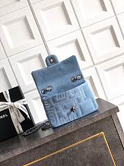 Chanel Embroidered Denim Perfume Bottle Single Flap Bag 20 cm - 6