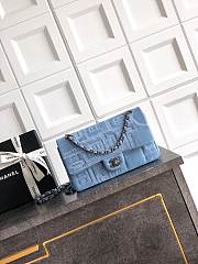 Chanel Embroidered Denim Perfume Bottle Single Flap Bag 25 cm - 1