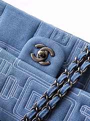 Chanel Embroidered Denim Perfume Bottle Single Flap Bag 25 cm - 5