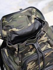 Ysl Camouflage Green Canvas Backpack - 2