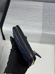 Chanel Zippered Coin Case Carviar Gold Hardware Dark Blue - 4