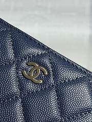 Chanel Zippered Coin Case Carviar Gold Hardware Dark Blue - 3