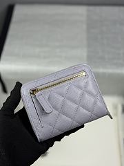 Chanel Zippered Coin Case Carviar Gold Hardware Purble - 6