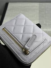 Chanel Zippered Coin Case Carviar Gold Hardware Purble - 5