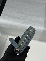 Chanel Zippered Coin Case Carviar Gold Hardware Blue - 3