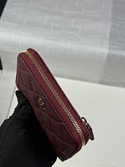 Chanel Zippered Coin Case Carviar Gold Hardware Burgundy - 3