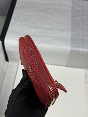 Chanel Zippered Coin Case Carviar Gold Hardware Red - 5