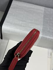 Chanel Zippered Coin Case Carviar Gold Hardware Red - 3