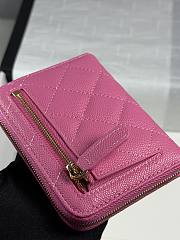 Chanel Zippered Coin Case Carviar Gold Hardware Pink - 3