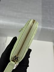 Chanel Zippered Coin Case Carviar Gold Hardware Light Green - 4