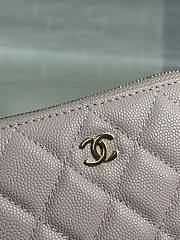 Chanel Zippered Coin Case Carviar Gold Hardware Light Pink - 5
