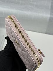 Chanel Zippered Coin Case Carviar Gold Hardware Light Pink - 4