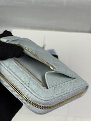 Chanel Zippered Coin Case Carviar Gold Hardware Light Blue - 6