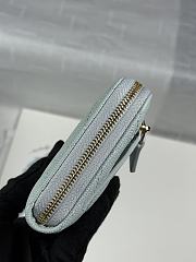 Chanel Zippered Coin Case Carviar Gold Hardware Light Blue - 3