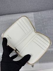 Chanel Zippered Coin Case Carviar Gold Hardware White - 6
