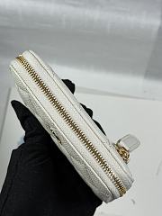 Chanel Zippered Coin Case Carviar Gold Hardware White - 2