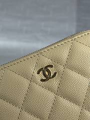 Chanel Zippered Coin Case Carviar Gold Hardware Yellow - 6