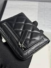 Chanel Zippered Coin Case Lambskin Silver Hardware Black - 2
