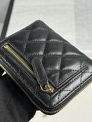 Chanel Zippered Coin Case Lambskin Gold Hardware Black - 4