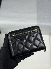 Chanel Zippered Coin Case Lambskin Gold Hardware Black - 3