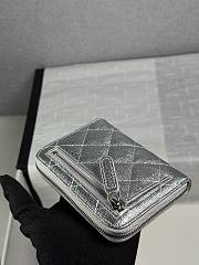 Chanel Zippered Coin Case Silver - 6